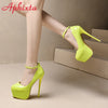 Disco Dance Pumps Women 5.5cm Platform Girding Buckle 16cm Super High Thin Heels