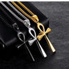 Gold Silver Color Stainless Steel Amulet Necklaces Ancient Egypt Ankh Cross Charm Pendant for Women Men Egyptian Jewelry Gifts