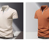 POLO shirt men's summer fashion ice silk quick drying short sleeved T-shirt solid color loose business collar pure cotton top