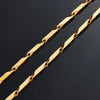 1 Piece 3mm Thickness Gold and Silver Color Military Bamboo Necklace Stainless Steel Chain for Men Women Jewelry