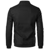 PU Casual Leather Jacket Men Spring Autumn Coat Slim Fit Outwear Male Black Blue Clothing Plus Size