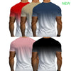 men's sports T-shirts, cool gradient 3D printed quick dry short sleeve fitness T-shirt, everyday casual sports top T-shirt