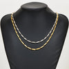 1 Piece 3mm Thickness Gold and Silver Color Military Bamboo Necklace Stainless Steel Chain for Men Women Jewelry