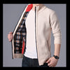 M-4XL Autumn/Winter New Men's Plush Thickened Knitted Jacket Vertical Neck Zipper Sweater Cardigan Warm Coat Jacket Jacket