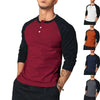 New Men's Casual T-shirt Men's Round Neck Slim Arm Color-blocked Long Sleeve T-shirt European and American Base Shirt