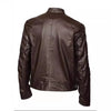 Mens High-quality Locomotive Leather Jacket Fashion Stand-up Collar Punk Leather Jacket Men