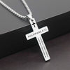 1PC 304L Stainless Steel Bible Verse Necklace for Men Jesus Cross Necklace Men Spiritual Jewelry