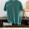 Superfine Merino Cashmere T Shirt Men's Knitted O-neck Breathable Thin Cashmer Short Sleeve Tee Solid Color Tops Tee