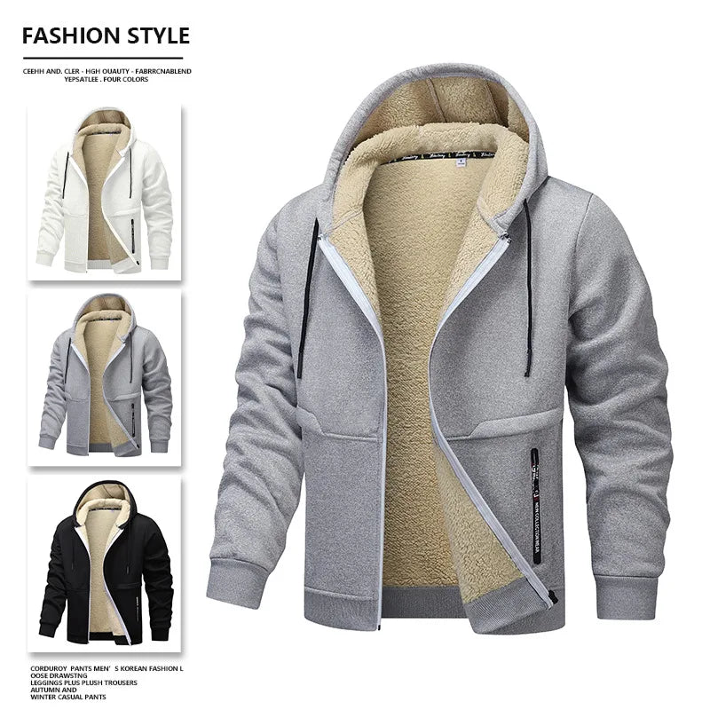 leisure man's cashmere thickened zipper cardigan