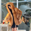 Hot selling Fashion Winter New Real Fox Fur Coat Women Hooded Natural Silver Red Fox Fur Jacket Female Thick Warm Outerwear