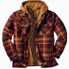 Mens Long Sleeve Winter Hooded Coats Fleece Lined Flannel Plaid Shirts Jacket Button Down Sherpa Jackets with Hood