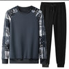 Spring and Autumn New Fashion Printed Long Sleeve T-shirt Set For Men Leisure Loose Comfortable High Quality Two-Piece Set