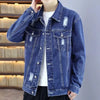 Trendy Denim Jacket Unisex Casual Hooded Spring Autumn Fashion European Style Versatile Brand Men's Loose Fit Border Crossing