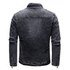 ABOORUN Fleece Denim Jacket Men Streetwear Motorcycle Biker Coats Slim fit Jackets Male Clothes