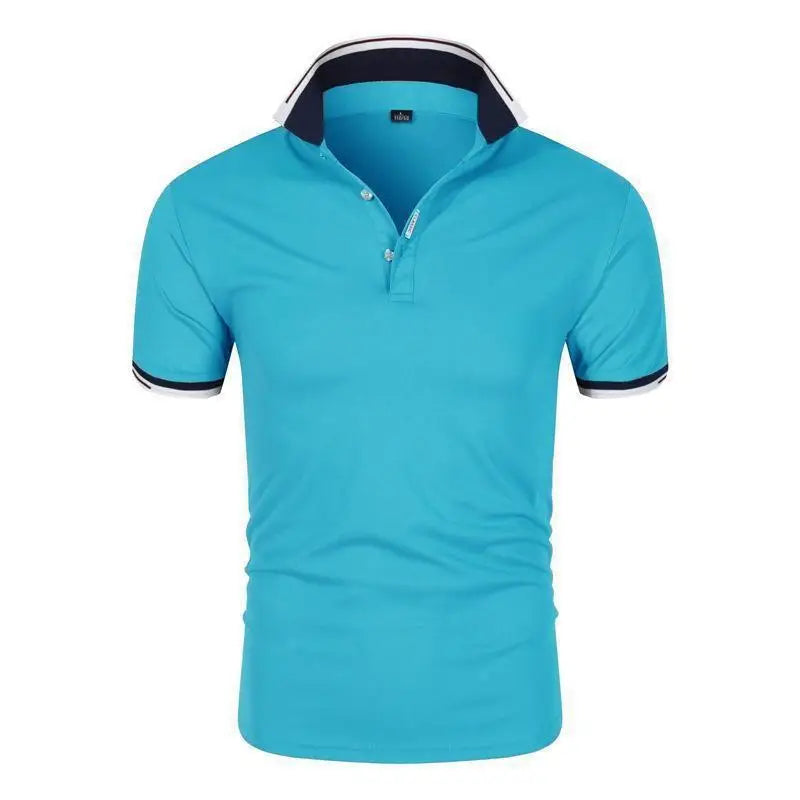 Casual Breathable Comfortable Polo Shirt Men's Solid Color High Quality Short Sleeve T-Shirt ﻿