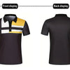 Summer men's short sleeved polo shirt, business office lapel shirt, men's sports and leisure fashionable stripe T-shirt top