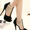 Sexy High Heels Women Stilettos Platform Elegant Metal Woman Wedding Pumps Black Red Medium Heel Shoes