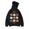 M-8XL American Style Street Brown Cute Bear Print Oversized Hoodie Couple Hoodie Student's Large Soft Velvet Hooded Sweater