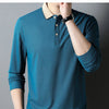 Lapel Long-sleeved Polo Shirt Fashion Embroidery Men's Casual Loose Breathable Polo T-shirt