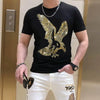 S-6XL  T-shirt  Anime  Rhinestone T Shirt Men  Streetwear Short Sleeve Cotton  Oversize Summer Tops