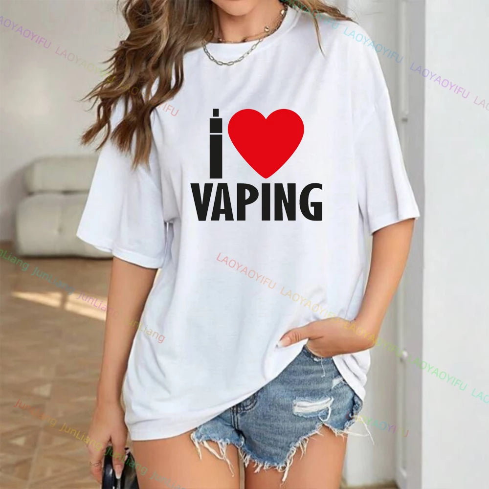 I Love Vaping Men's T-shirt Vape Vintage Funny Gifts Harajuku Tops Mens Clothes Y2k Short Sleeve Tee Streetwear Top Women Shirts