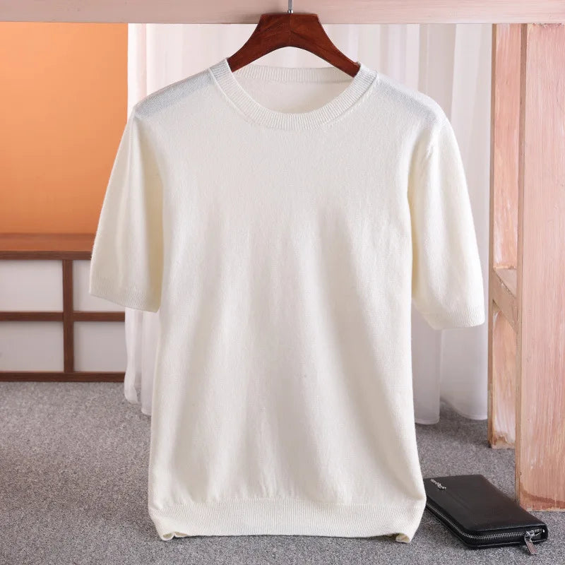 Superfine Merino Cashmere T shirt Men Base Shirt Wicking Breathable Quick Dry Anti-Odor No-itch Short Sleeve Tee Tops