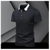 Summer men's POLO shirt, ice silk quick drying short sleeved pure cotton T-shirt, solid color business lapel half sleeved top