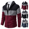 new men's autumn and winter sweater coat trend color matching hooded sweater