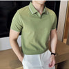 Men Polo Shirt Thin British Style Solid Casual Slim Fit Short Sleeved Top T-shirt Fashion Streetwear Men Clothing