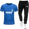 Tracksuit Cotton T-shirts and Sweatpants Gym Short Sleeve Outfits Hot Sales Male Casual O-Neck Tees Jogging Suit