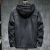 Thicker Winter Black Hooded Denim Jacket Outerwear Warm Men Lining Plus Cotton Thick Cowboy Jacket Coat Large Size 5XL