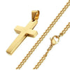 Men Simple Cross Pendant Alloy Necklace Chain Jewelry Christmas Day Gift Simple Cross Stainless Steel Necklace Titanium Steel