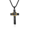 Men Jesus Christ Cross Necklace Stainless Steel Pendant Chain Crown of Thorns