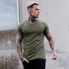 Sumemr Moisture Wicking Short Sleeve Cotton T-Shirt Men's V-Neck Slim Fit Shirt Fitness Bodybuilding Workout Tees Gym Clothing