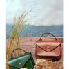 Genuine Leather Women luxury bag high quality Simple vintage Fashion Postman handbags ladies shoulder green small bag