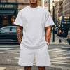 Jacquard PJlaid Short Sleeve T-shirt Fashion Sports Set Breathable T-shirt + Shorts Sports Two-piece Set