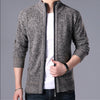 M-4XL Autumn/Winter New Men's Plush Thickened Knitted Jacket Vertical Neck Zipper Sweater Cardigan Warm Coat Jacket Jacket