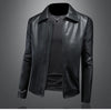 Minglu Spring Autumn Faux Leather Men's Jackets Luxury Solid Color Turn Down Collar Zipper Male Overcoats Motorcycle Man Coats