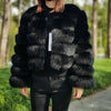 Maomaokong Real Fur Jacket  Women Winter Short Natural real Fox Fur Lady Zipper Fur Coat Female Warm Jacket  with Collar