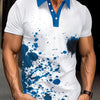 Fashion Summer Best-Selling Men's Short-Sleeved Polo Shirt, Positioning Digital Print, Lapel, Button, Street Men's Top