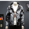 Minglu Spring Autumn Hooded Men's Jackets Luxury Allover Printed Zipper Sport Casual Male Coats Fashion Man Overcoat 4XL