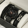 Alloy Quartz Bracelets Casual Leather Strap Cool Black