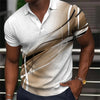 Polo Shirt Fashion Men'S Gradient Line Summer Short Sleeved T-Shirt Casual Daily Lapel Topt-Shirt Striped T-Shirt Men'S Clothing