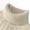 High Neck Solid Color Pullover Knitted