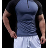 Men Compression Running Zipper Polo T Shirt Fitness Tight Sport Tshirt Training Jogging Shirts Gym Elastic Quick Dry Rashgard