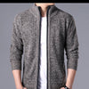 M-4XL Autumn/Winter New Men's Plush Thickened Knitted Jacket Vertical Neck Zipper Sweater Cardigan Warm Coat Jacket Jacket