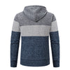 new men's autumn and winter sweater coat trend color matching hooded sweater