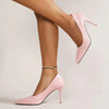 Sexy Thin Heels Pumps for Women Pink Patent Leather Pointed Toe Party Shoes Woman 2024 Spring Slip-On Stiletto High Heel Shoes