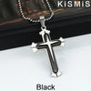 KISMIS 1PC Stainless Steel Cross Necklace Pendant Jewelry Catholic and Christian Jesus Amulet