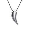 Punk Hip Hop Stainless Steel Crescent Tooth Spike Pendant Necklace Men Women Fashion Wolf Tooth Chain Necklace Jewelry